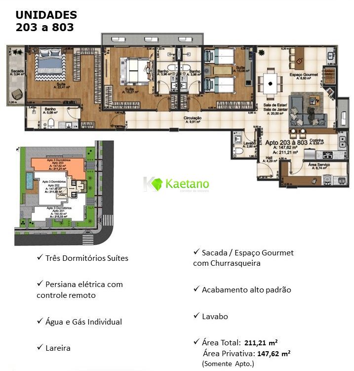 Apartamento à venda com 3 quartos, 147m² - Foto 9