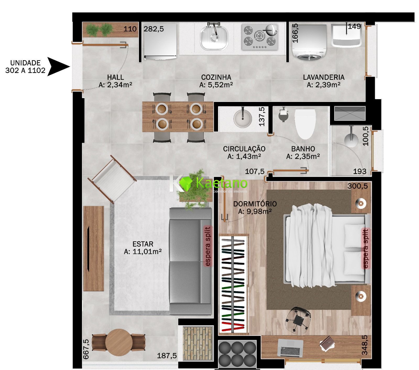 Apartamento à venda com 1 quarto, 42m² - Foto 3