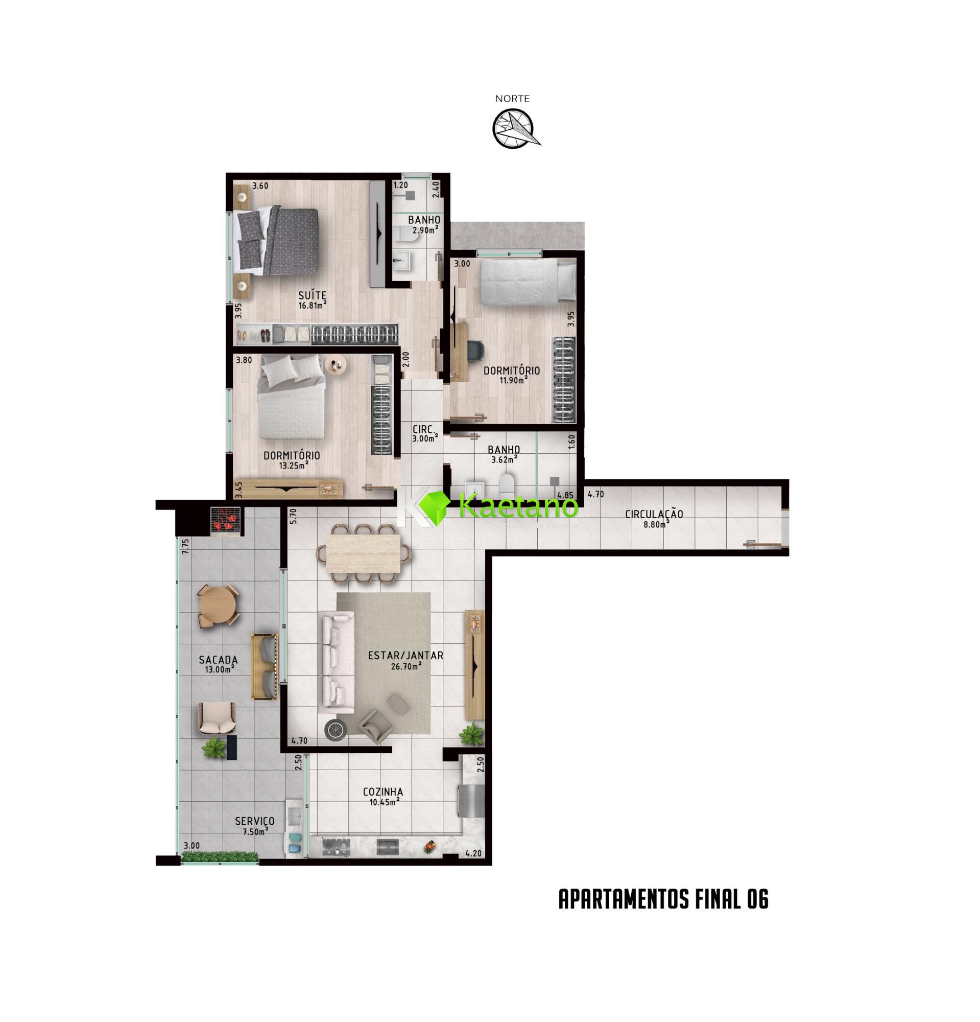 Apartamento à venda com 3 quartos, 127m² - Foto 2