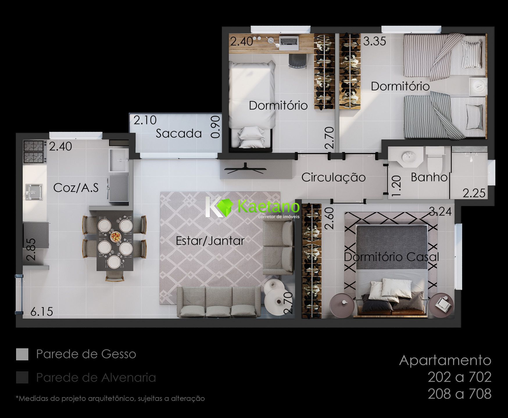 Apartamento à venda com 3 quartos, 60m² - Foto 8