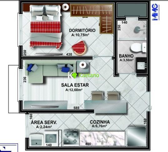 Apartamento à venda com 1 quarto, 64m² - Foto 13