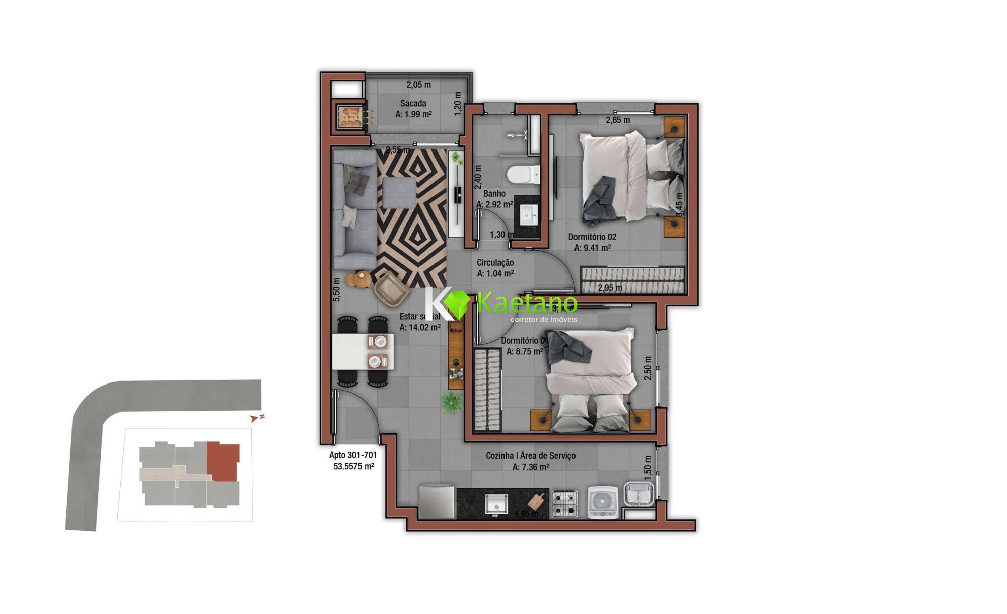 Apartamento à venda com 2 quartos, 53m² - Foto 16