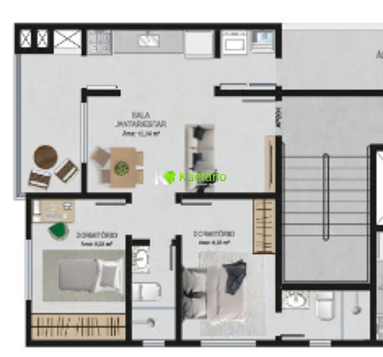 Apartamento à venda com 2 quartos, 60m² - Foto 2