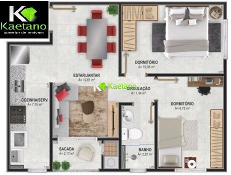 Apartamento à venda com 2 quartos, 50m² - Foto 2