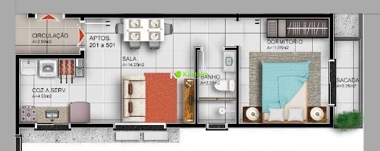 Apartamento à venda com 1 quarto, 36m² - Foto 12