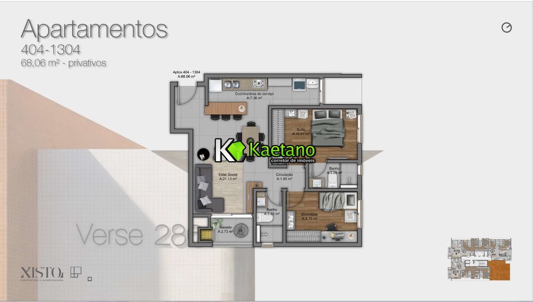 Apartamento, 2 quartos, 69 m² - Foto 6