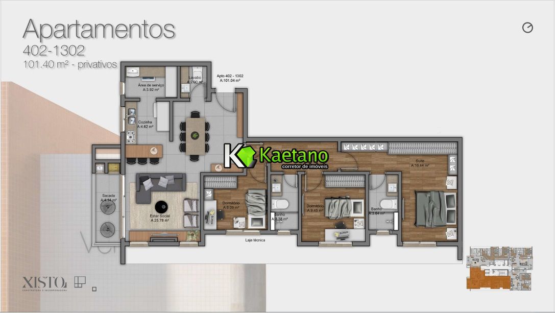 Apartamento, 3 quartos, 101 m² - Foto 6