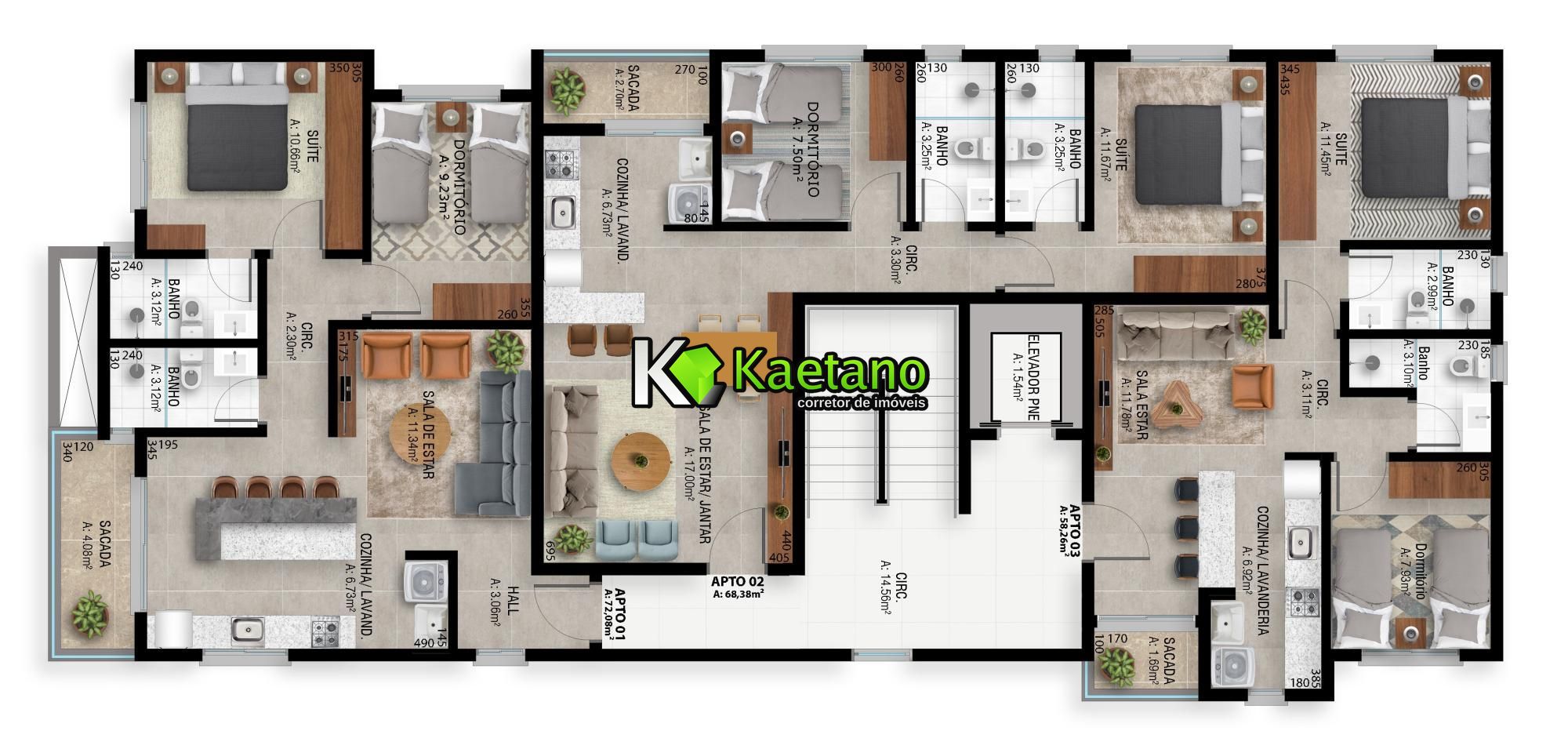 Apartamento, 2 quartos, 68 m² - Foto 3