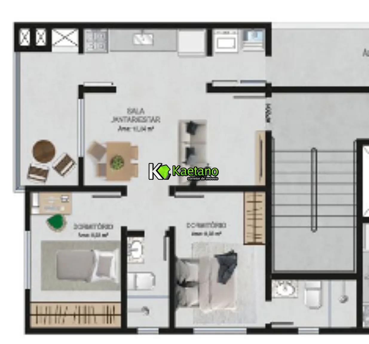Apartamento, 2 quartos, 60 m² - Foto 2