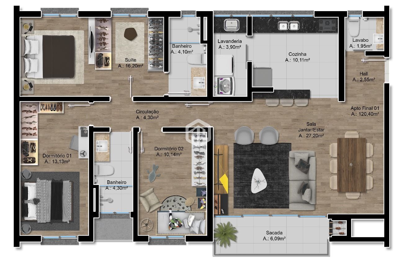 Apartamento à venda com 3 quartos, 122m² - Foto 18