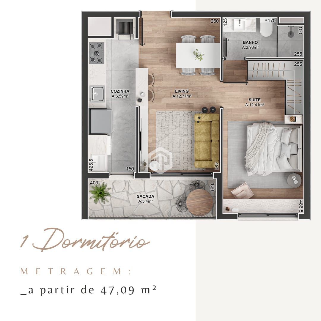 Apartamento de 1 quarto, 47m² no bairro Centro, em Restinga Seca | Eu Corretor