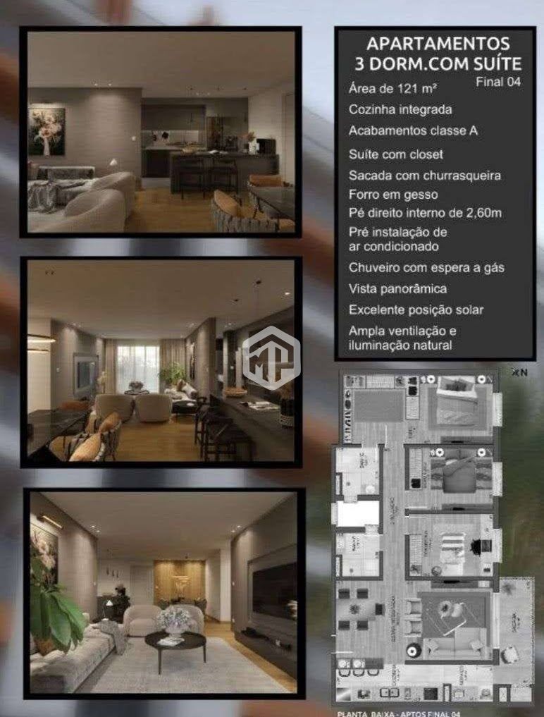 Apartamento à venda com 3 quartos, 121m² - Foto 1