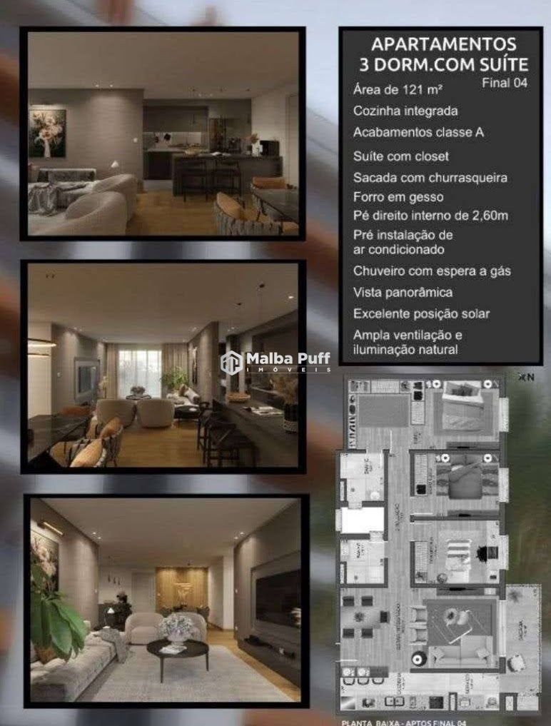 Apartamento à venda com 3 quartos, 121m² - Foto 1