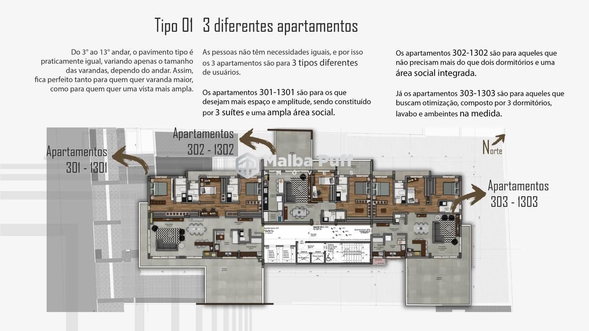 Apartamento à venda com 3 quartos, 154m² - Foto 3