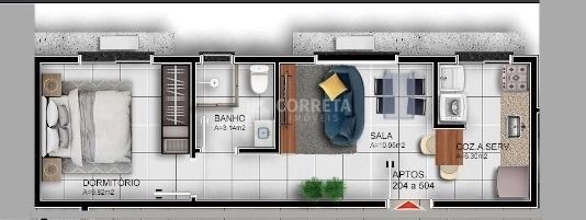 Apartamento à venda com 1 quarto, 36m² - Foto 3