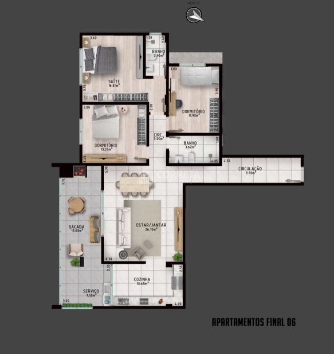 Apartamento à venda com 3 quartos, 165m² - Foto 8