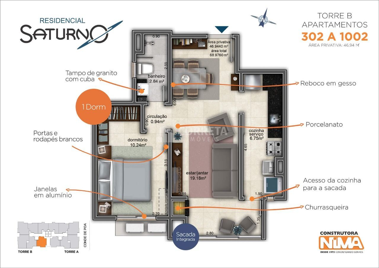 Apartamento, 1 quarto, 48 m² - Foto 5