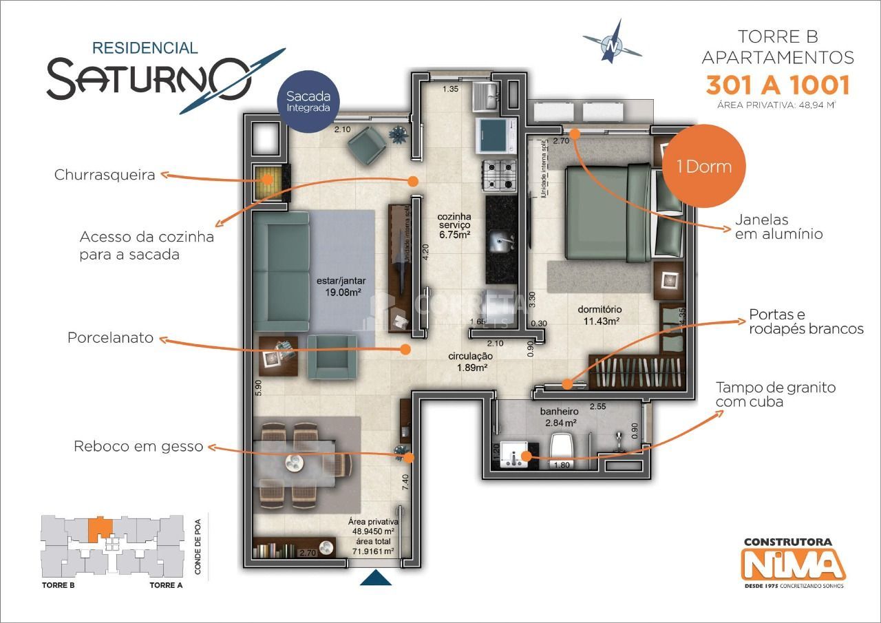 Apartamento, 1 quarto, 48 m² - Foto 6