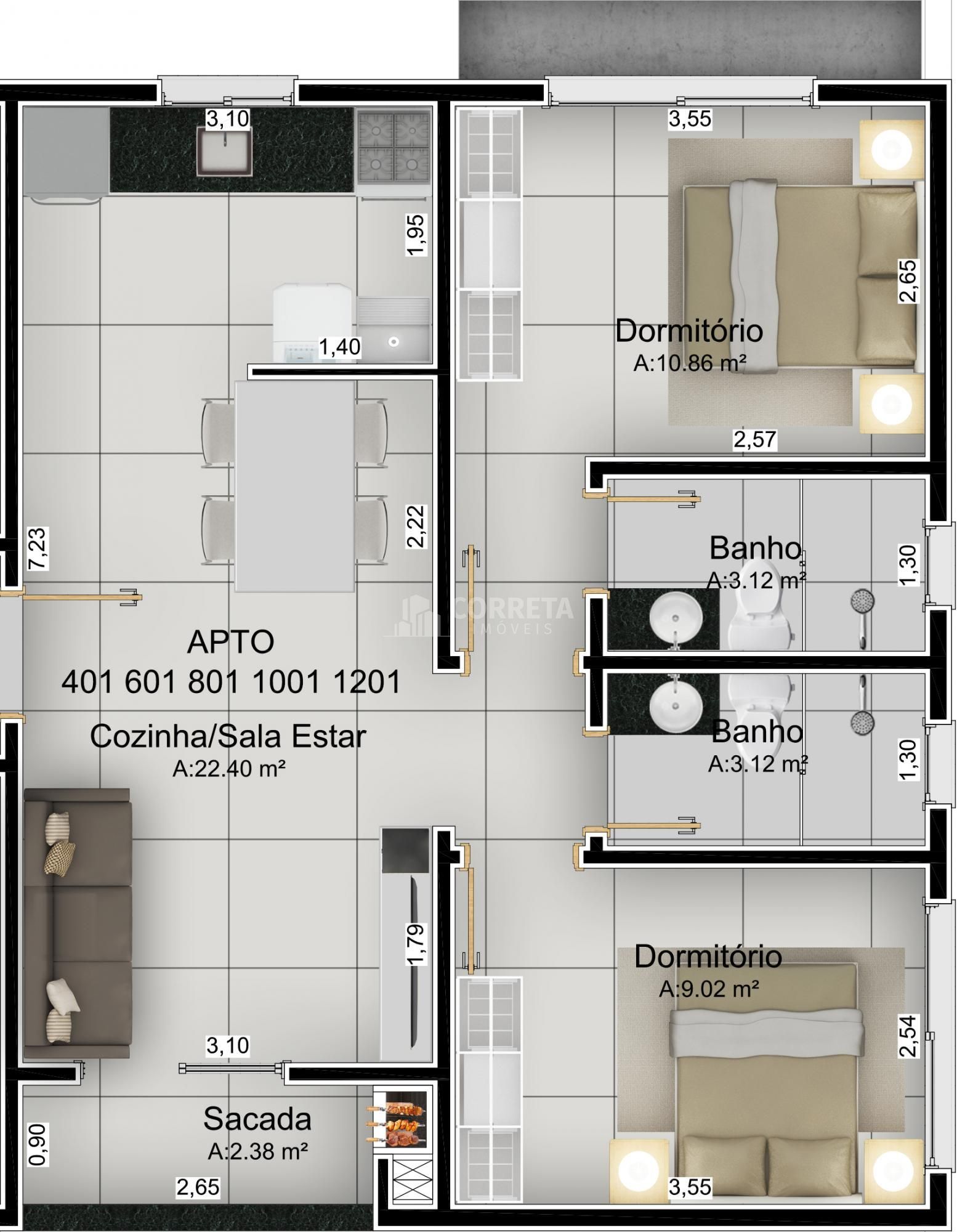 Apartamento à venda com 2 quartos, 64m² - Foto 24