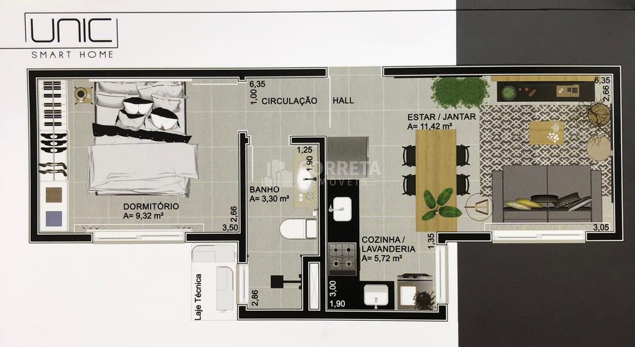 Apartamento à venda com 1 quarto, 34m² - Foto 2