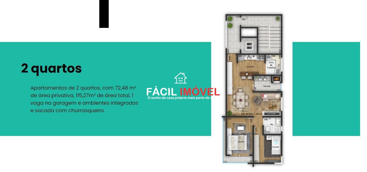 Apartamento à venda com 2 quartos, 115m² - Foto 2