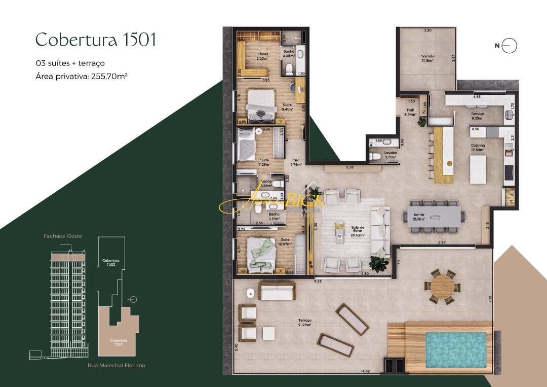Cobertura à venda com 3 quartos, 255m² - Foto 3