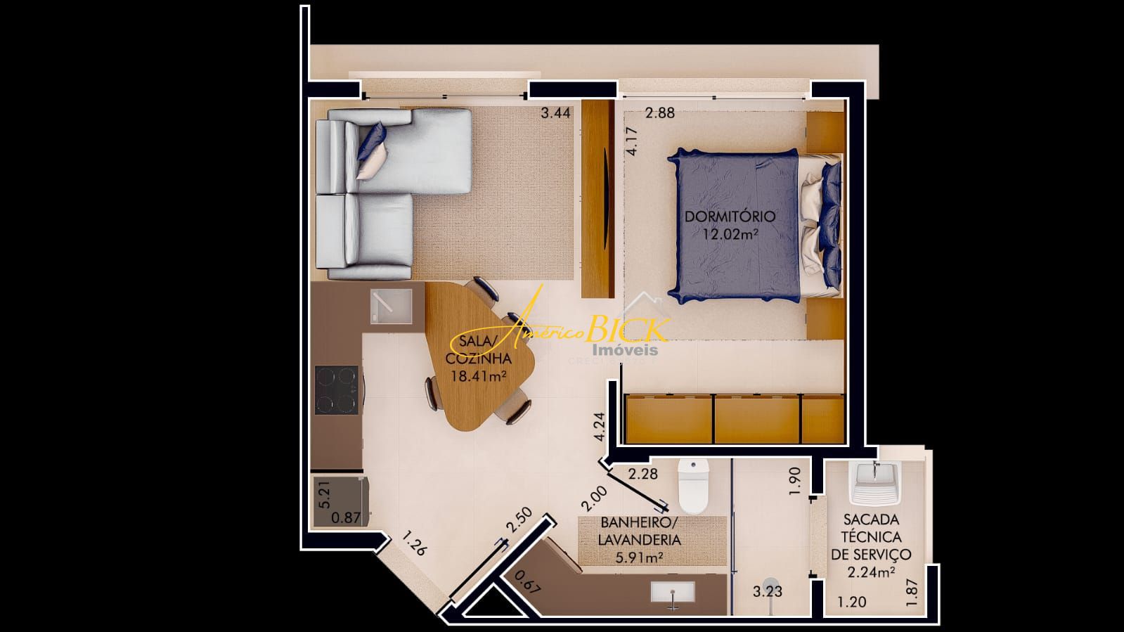 Apartamento à venda com 1 quarto, 57m² - Foto 3