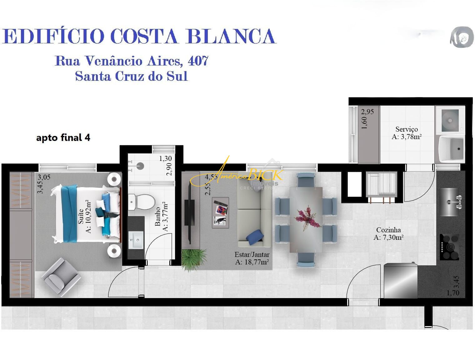 Apartamento de 1 quarto, 47m² no bairro Centro, em Santa Cruz do Sul | Eu Corretor