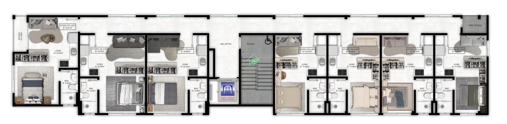 Studios Exclusivos no Residencial ASHER – Centro de Foz do Iguaçu