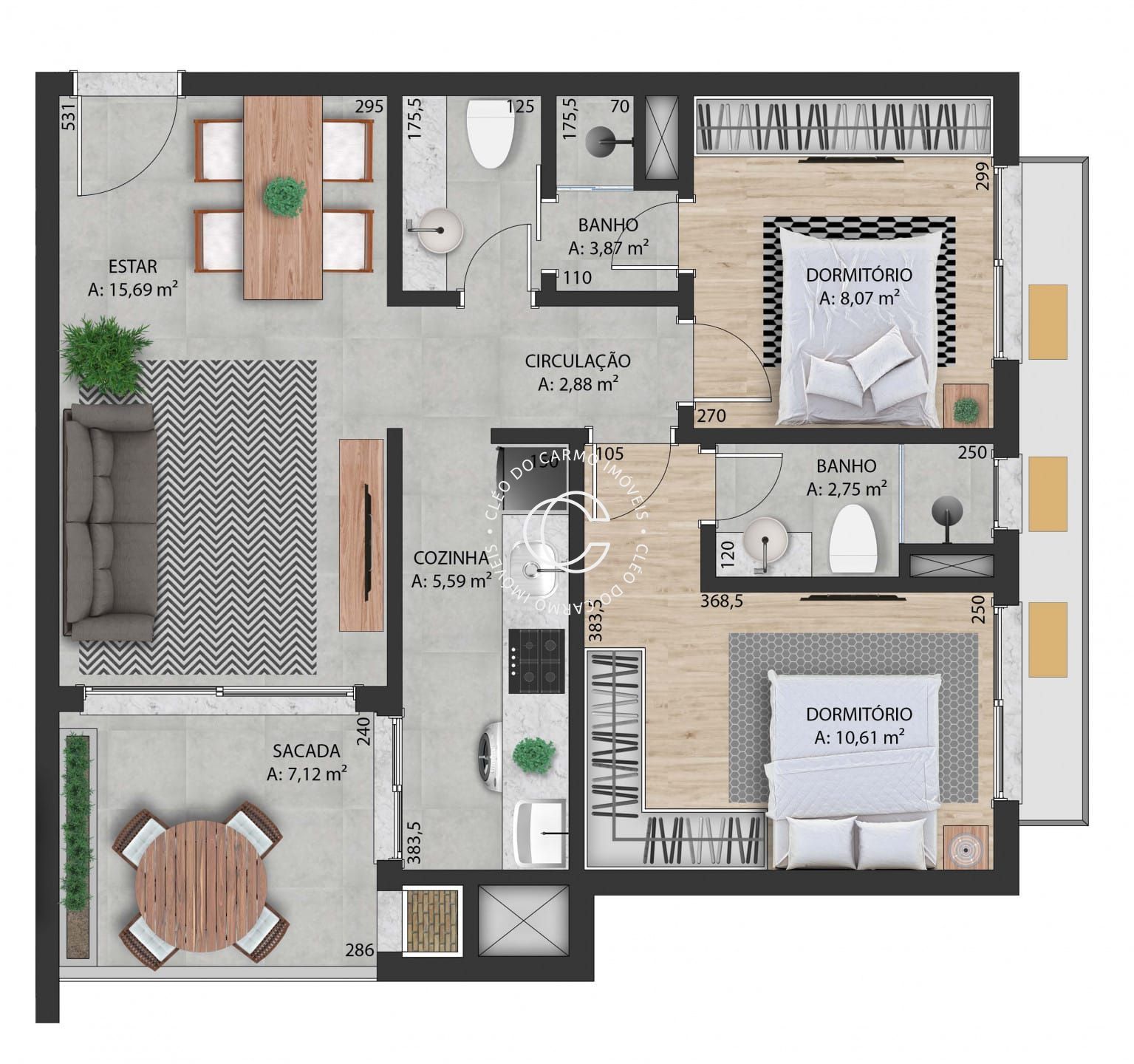 Apartamento à venda com 1 quarto, 66m² - Foto 2