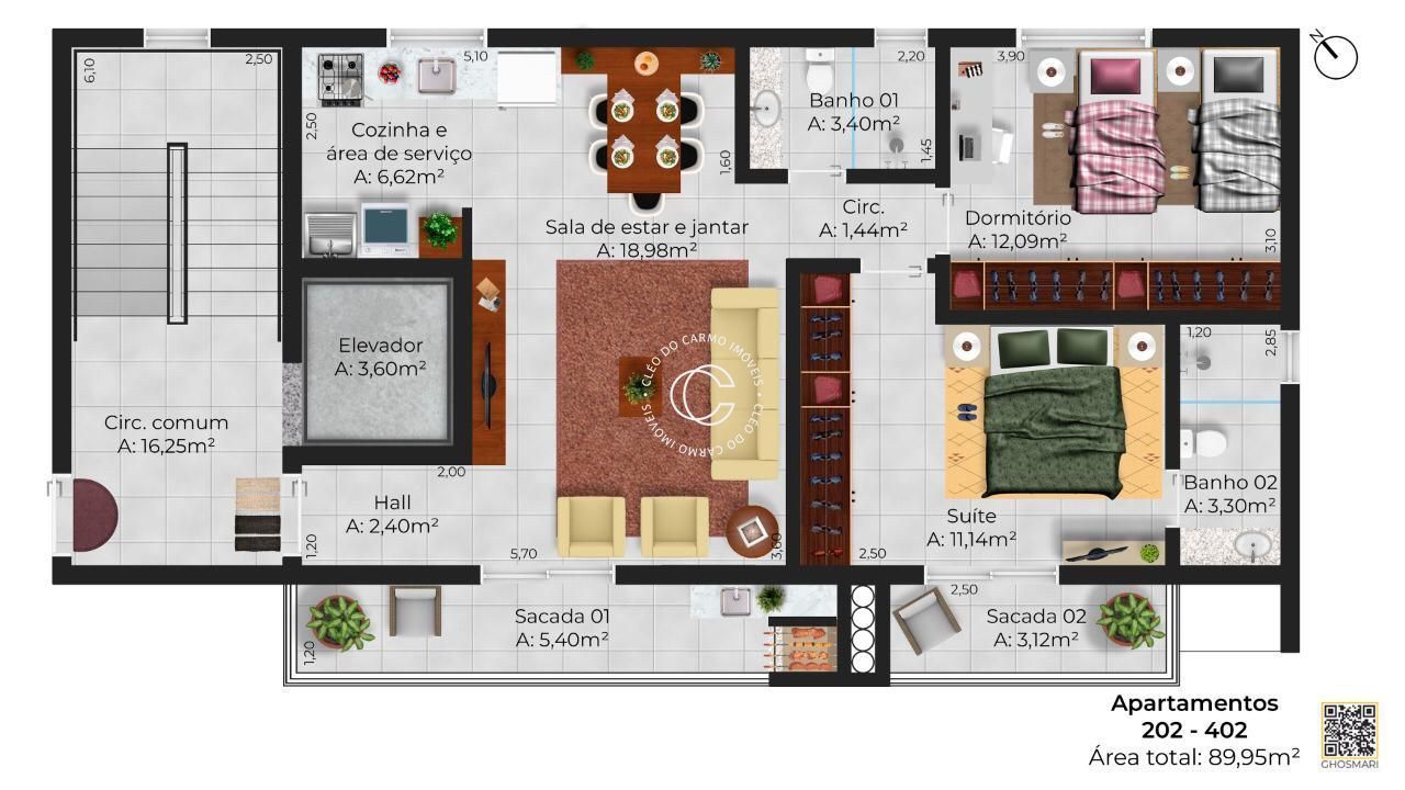 Apartamento, 2 quartos, 89 m² - Foto 11