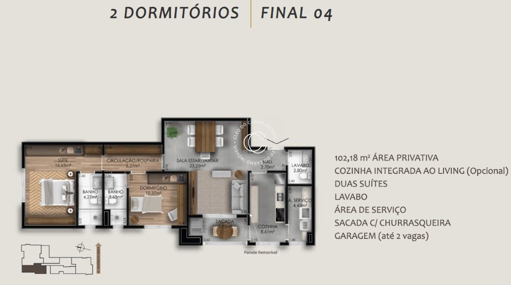 Apartamento à venda com 2 quartos, 103m² - Foto 2