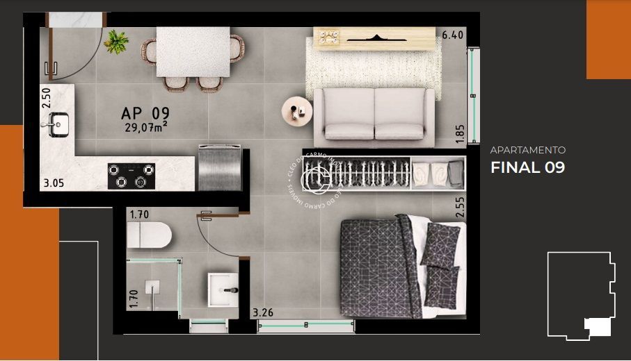 Apartamento, 1 quarto, 29 m² - Foto 3