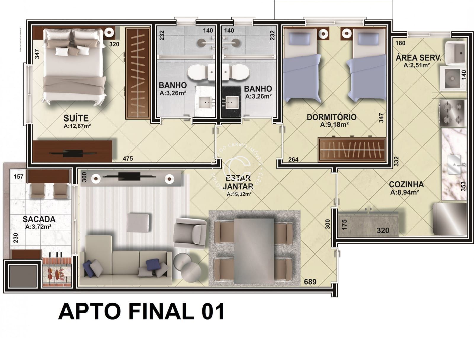 Apartamento à venda com 2 quartos, 76m² - Foto 3