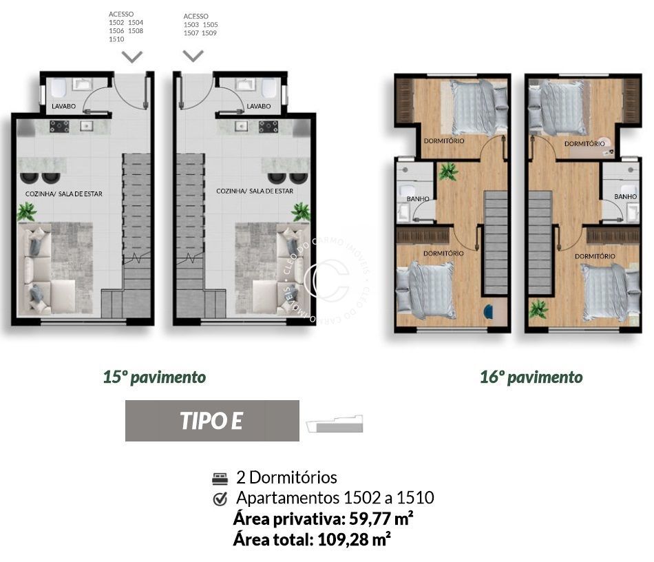 Apartamento à venda com 2 quartos, 61m² - Foto 3