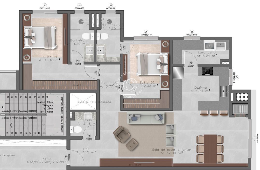 Apartamento à venda com 2 quartos, 110m² - Foto 4