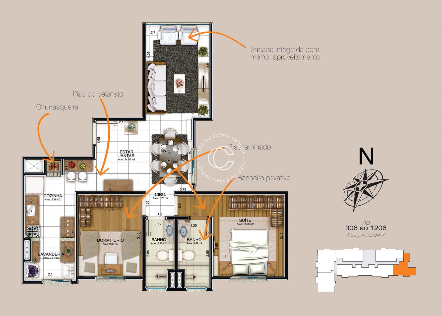 Apartamento, 2 quartos, 72 m² - Foto 5