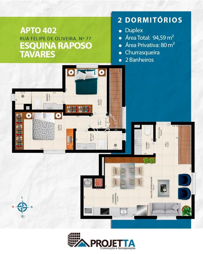 Apartamento, 2 quartos, 80 m² - Foto 2