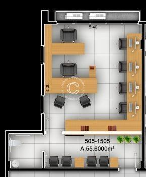 Conjunto Comercial-Sala à venda com 1 quarto, 55m² - Foto 2