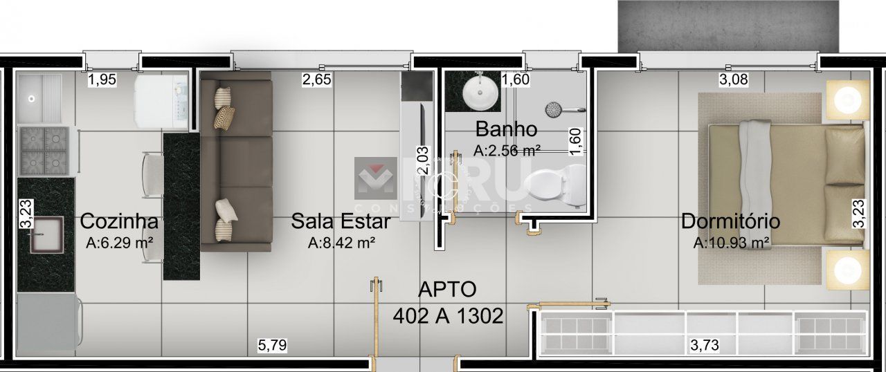 Apartamento à venda com 1 quarto, 36m² - Foto 2