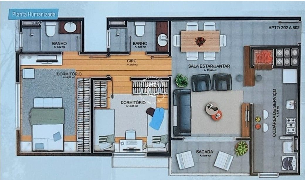 Apartamento à venda com 2 quartos, 82m² - Foto 2