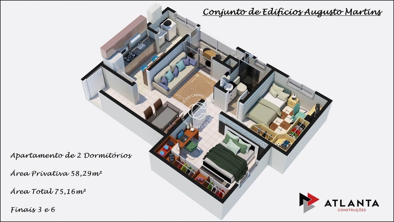 Apartamento à venda com 2 quartos, 58m² - Foto 2