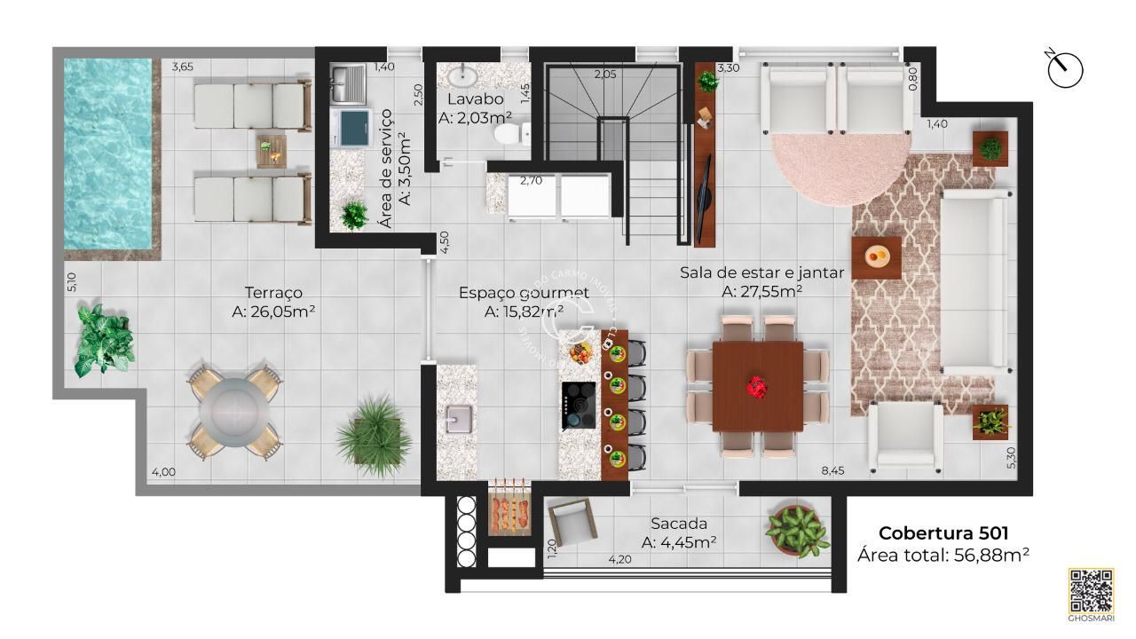 Cobertura, 3 quartos, 139 m² - Foto 9