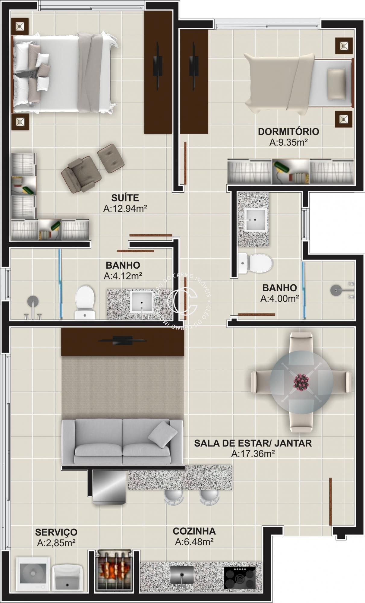 Apartamento, 2 quartos, 74 m² - Foto 2