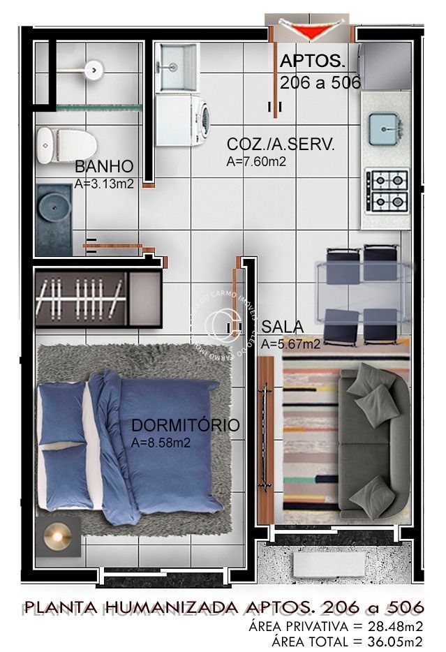 Apartamento, 1 quarto, 41 m² - Foto 2