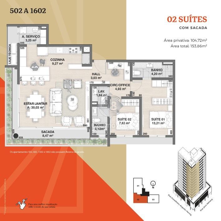 Apartamento à venda com 2 quartos, 104m² - Foto 2