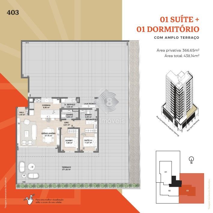 Apartamento à venda com 2 quartos, 366m² - Foto 2