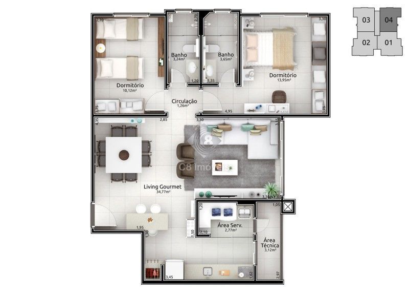 Apartamento à venda com 2 quartos, 81m² - Foto 16