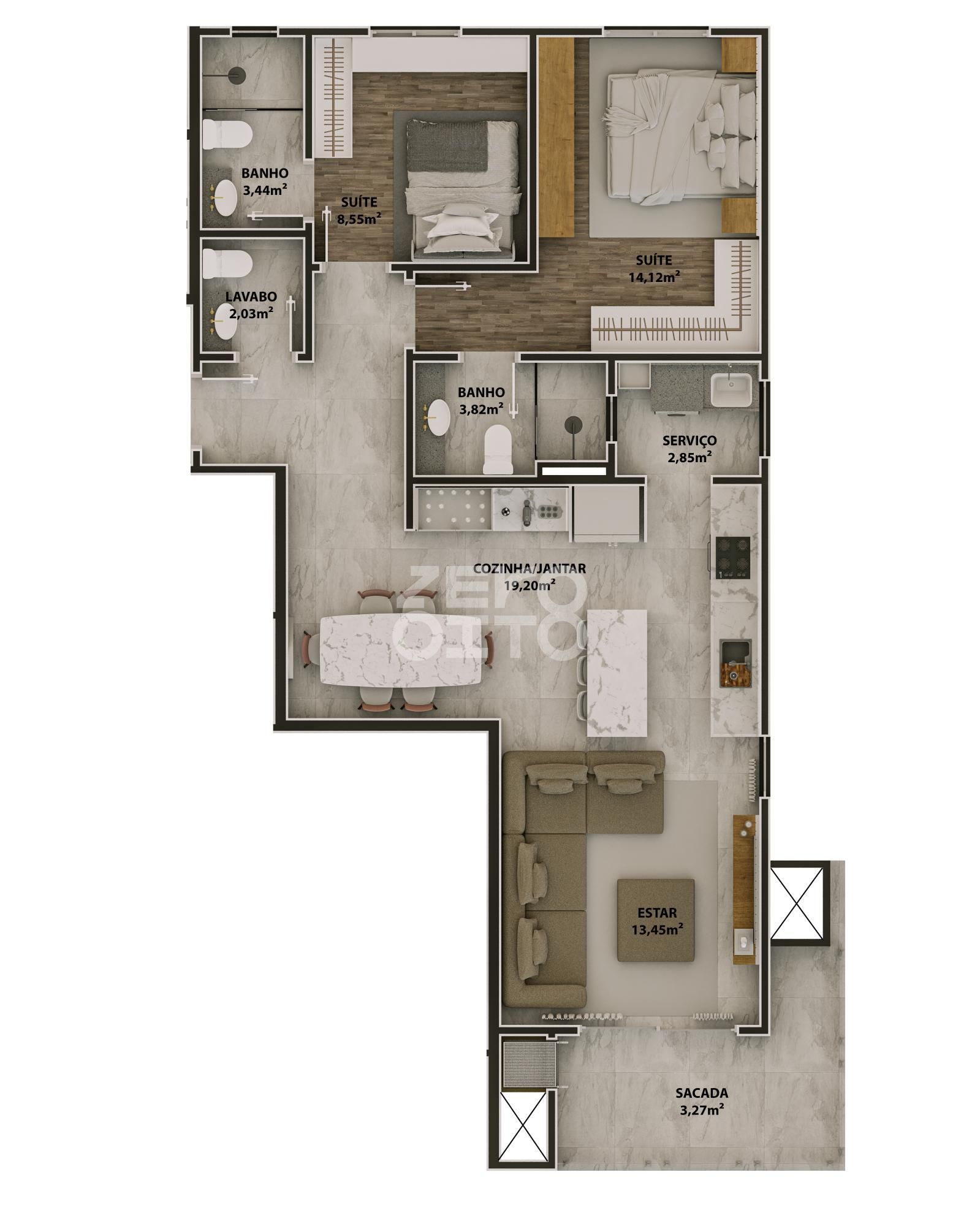 Apartamento 2 dormitórios