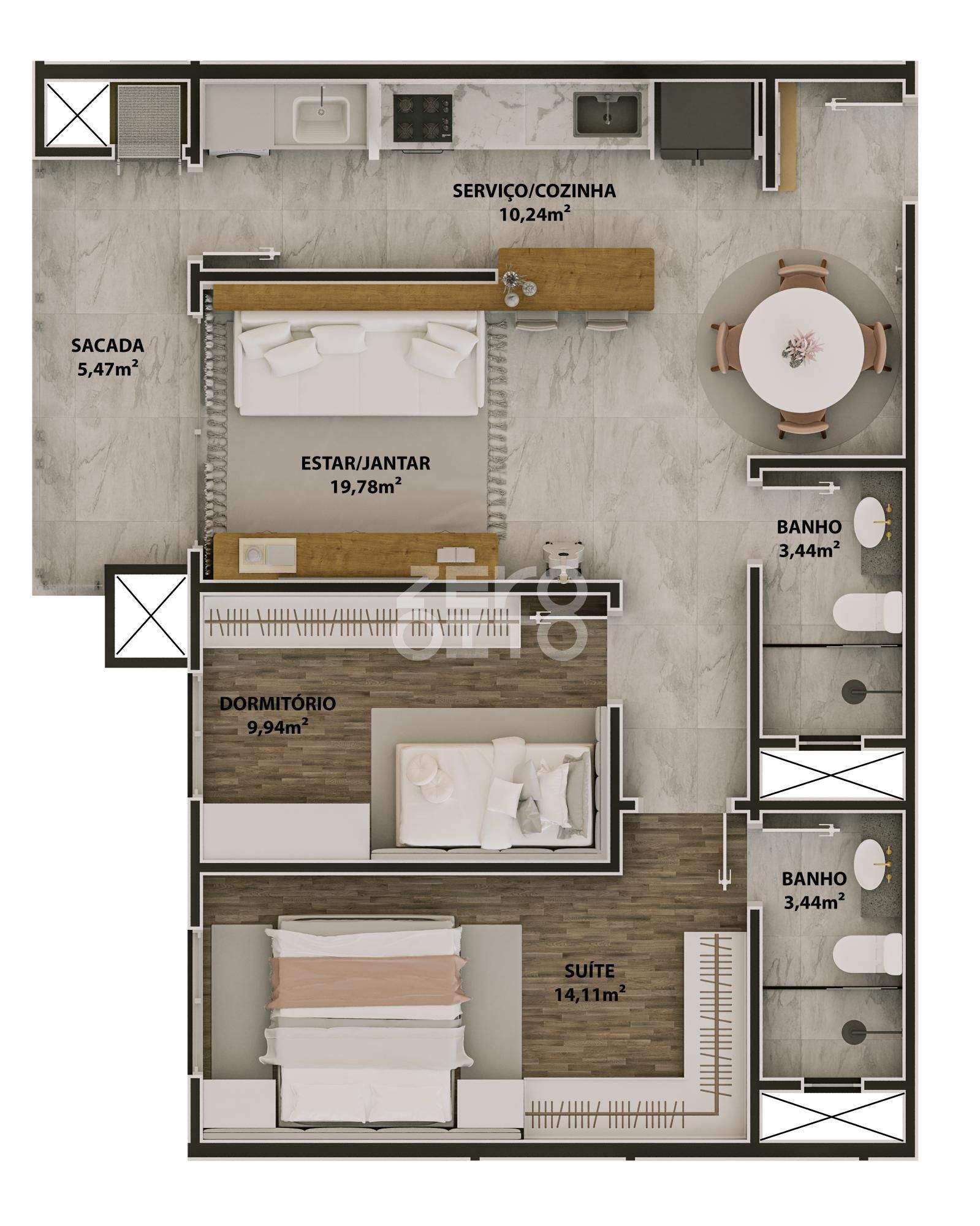 Apartamento 2 dormitórios